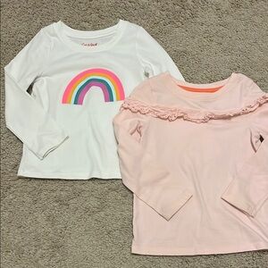Cat & Jack Kids Long Sleeve Shirts - White and Pink